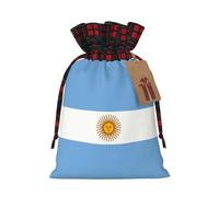JIPOFD Bolsa de cordón de Navidad con bandera argentina robusta de 4.7 x 6.9 pulgadas, adecuada para regalos de fiesta y embalaje de regalo, 1 unidad