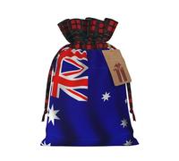 JIPOFD Bolsa de cordón de Navidad con bandera australiana robusta de 4.7 x 6.9 pulgadas, adecuada para regalos de fiesta y embalaje de regalo, 1 unidad