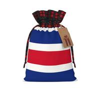 JIPOFD Bolsa de cordón de Navidad con diseño de bandera de Costa Rica, robusta de 8.3 x 11.8 pulgadas, adecuada para regalos de fiesta y embalaje de regalo, 1 unidad