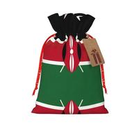 JIPOFD Bolsa de cordón de Navidad con diseño de bandera de Kenia robusta de 4.7 x 6.9 pulgadas, adecuada para regalos de fiesta y embalaje de regalo, 1 unidad
