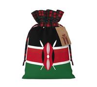 JIPOFD Bolsa de cordón de Navidad con diseño de bandera de Kenia robusta de 8.3 x 11.8 pulgadas, adecuada para regalos de fiesta y embalaje de regalo, 1 unidad