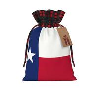 JIPOFD Bolsa de cordón de Navidad con diseño de bandera de Texas, robusta, 4.7 x 6.9 pulgadas, adecuada para regalos de fiesta y embalaje de regalo, 1 unidad