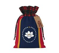 JIPOFD Bolsa de cordón de Navidad con diseño de bandera del estado de Mississippi, robusta de 8.3 x 11.8 pulgadas, adecuada para regalos de fiesta y embalaje de regalo, 1 unidad