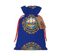 JIPOFD Bolsa de cordón de Navidad con diseño de bandera del estado de New Hampshire, robusta de 4.7 x 6.9 pulgadas, adecuada para regalos de fiesta y embalaje de regalo, 1 unidad
