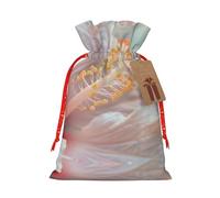 JIPOFD Bolsa de cordón de Navidad con diseño de flores robusta de 4.7 x 6.9 pulgadas, adecuada para regalos de fiesta y embalaje de regalo, 1 unidad