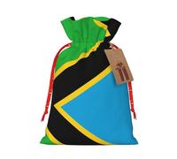 JIPOFD Bolsa de cordón de Navidad con la bandera de Tanzania robusta de 4.7 x 6.9 pulgadas, adecuada para regalos de fiesta y embalaje de regalo, 1 unidad
