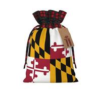 JIPOFD Bolsa de cordón de Navidad con la bandera del estado de Maryland robusta de 8.3 x 11.8 pulgadas, adecuada para regalos de fiesta y embalaje de regalo, 1 unidad