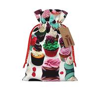 JIPOFD Delicious Cupcakes - Bolsa de cordón de Navidad robusta de 4.7 x 6.9 pulgadas, adecuada para regalos de fiesta y embalaje de regalo, 1 unidad
