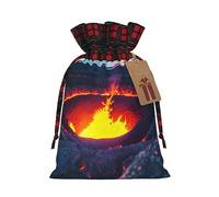 JIPOFD Kilauea Volcano - Bolsa de cordón de Navidad robusta de 4.7 x 6.9 pulgadas, adecuada para regalos de fiesta y embalaje de regalo, 1 unidad