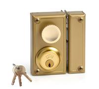 Jis Cerradura de sobreponer modelo 34-6d con pomo, color dorado, mano derecha