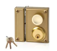 Jis Cerradura de sobreponer modelo 34-7i con pomo, dorado, mano izquierda