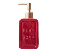 JISADER Dispensador de jabón de Manos de 475ml, contenedor de Tarro con Bomba, Botella de Bomba de loción Recargable Reutilizable para Mesa, Hotel, Rojo