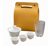 JISADER Tetera de Viaje Kit Completo para Té Portátil Incluye Jarra Cuenco Taza Vidrio Estética China Apropiado para Trabajo Camping Coleccionistas, Estilo 2
