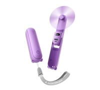 JISULIFE 3 en 1 Ventilador Portátil, Batería Externa, Linterna, Morado | Mini Refrigerador Portátil, Diseño de Bolsillo, 24 horas de Autonomía, Apagado Automático, Cuchilla Suave de Seguridad