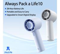 JISULIFE Mini Ventilador Portátil de Mano, Batería de 4000mAh de Larga Duración, Hasta 22 Horas de Refrigeración, 5 Velocidades de Viento, Esencial para el Verano 4000mAh Blue