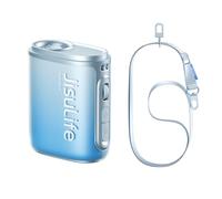 JISULIFE Ventilador de cintura portátil, 100 velocidades, 40000 RPM, Mini ventilador de cuello, 16 h, USB recargable 4500 mAh, pantalla led, ideal para regalos, viajes, niñas y niños-Azul