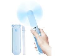JISULIFE Ventilador de mano Mini Ventilador 3 EN 1, con batería USB de 4500 mAh Pequeña, alimentado por batería con tiempo de funcionamiento máximo de 37 horas Ventilador portátil, función de