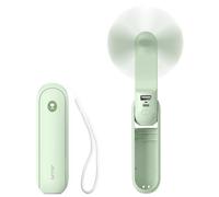 JISULIFE Ventilador Portátil, 3 en 1: Ventilador, Batería Externa y Linterna, Verde