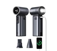 JISULIFE Ventilador portátil de mano 5 en 1, 100 velocidades, batería recargable de 9000mAh con máximo de 25 horas, mini ventilador de 18W, banco de energía con función de linterna, motor ultra
