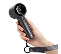 JISULIFE Ventilador Portátil de Mano,Mini Ventilador Turbo Ajustable de Velocidad (1-100),Ventilador Personal Recargable de 5000 mAh Con Cuerpo de Metal,Pantalla Digital,Viajes/Al aire libre-Gris