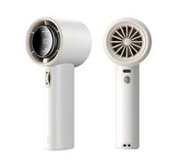 JISULIFE Ventilador Portátil de Mano,Mini Ventilador Turbo Ajustable de Velocidad(1-100),Ventilador Personal Recargable de 3600 mAh Con Pantalla Digital,Viajes/Camping/Al aire libre-Blanco