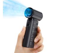 Ventilador turbo portátil JISULIFE, viento súper fuerte, 5 velocidades, batería de larga duración, 5000 mAh, recargable por USB, ventilador de bolsillo multiusos Black 5000mAh