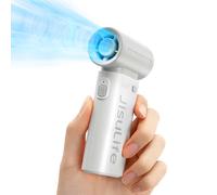 JISULIFE Ventilador Portátil, Turbo de Alta Velocidad [18 H de Enfriamiento Máximo], 5 Velocidades, Recargable de 5000 mAh, Mini Ventilador de Bolsillo, Ideal para Viajes, Conciertos, Maquillaje Gris
