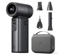 JISULIFE Ventilador portátil Ultra2 de 9000 mAh, 5 en 1, hasta 25 horas, ventilador turbo de 100 velocidades, banco de energía de 18 W, linterna, carcasa de metal, regalos esenciales de viaje para