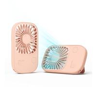 JISULIFE Ventilador Portatil, Ventilador USB Mini Ventilador Pequeño de Mano 3 Velocidades Banco de Energía para Oficina, Hogar, Fitness, Viajes, Aire Libre Rosa