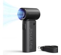 JISULIFE Ventilador turbo de mano, viento súper fuerte, 5 velocidades, batería de larga duración, 5000 mAh, recargable por USB, mini ventilador de bolsillo multiusos black