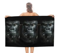 JiuPopular Toalla de playa, toalla de baño Gorilla, toalla absorbente para natación, deportes, viajes