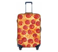 JIUTY Funda de maleta grande con estampado de pizza y pepperoni en 3D, funda elástica con impresión de doble cara, mantiene el equipaje cerrado, White, XL