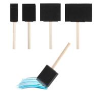 JIYIN 4 pinceles de espuma, 4 tamaños, pinceles de esponja con mango de madera, aplicador de pintura suave para manualidades, accesorios de pintura