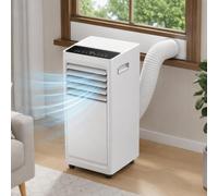 JIYINGHUI Aire Portátil 9000 BTU, Refrigera Deshumidifica Ventila, 1000W, 8-12 m², Temporizador 24H, Mando a Distancia, Kit de Ventana, Doble Drenaje, para Dormitorio Oficina Apartamento