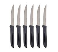 JJA 115188 - Juego de 6 cuchillos de carne, plástico, color negro