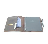 JJNUSA Compatible con Rocketbook Cover Funda de piel auténtica envejecida hecha a mano para Everlast, Fusion, Wave Moleskin A5 con soporte para bolígrafo y tarjeta Executive 8.8" x 6"