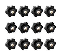 JJWNMLL 12PCS Tornillo de apriete Perilla Estrella M8-diámetro exterior 38 pernos de pulgar Rosca Repuesto Perilla Estrella Mano Apriete, Empuñadura Negra