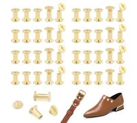 JJWNMLL Juego De 80 Tornillos Chicago De M5x10mm, Kit De Tornillos De Encuadernación Chicago, Remache De Uñas Metal,Botón Chicago,Para Cinturón De Cuero,Libro De Recortes,Encuadernación - Dorado