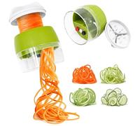 JJYHEHOT Espiralizador de Verduras, Cortador de Verdura Manual 4 en 1, Cortadora Espaguetis Calabacin Maquina Espiralizador de Mano para Zanahoria, Fruta, Pepino, Calabacín