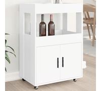 Jkghdrt Carrito de bar blanco 60 x 39,5 x 89 cm de madera con ruedas | Madera con ruedas con bloqueo, gran espacio de almacenamiento, cocina, comedor, sala de estar, carrito de servir, cafetería
