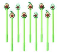JKJF 9 bolígrafos de tinta de gel de aguacate con forma de frutas, bonitos bolígrafos de punta fina de dibujos animados para la escuela, oficina, papelería, suministros de escritura, 0.5 mm, color