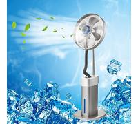JKJZSALJ Ventilador De Pie Industrial con Nebulizador, 3 Velocidades, Gran Depósito De Agua Y Ruedas para Facilitar Su Movilidad. Ideal para Obras, Restaurantes, Camping Y Exteriores. 20 Pulgadas.