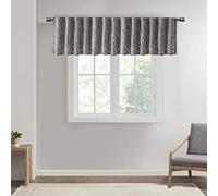 JLA Home INC Madison Park Andora - Válvula de Ventana de Seda sintética Bordada, Color Gris, 127 x 45 cm