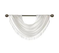 JLA Home INC Madison Park Elena - Cenefa con Bolsillo para Barra, cenefas de Seda sintética para Ventana, 38 x 46 Pulgadas, Color Blanco