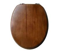 JLCP Asiento del Inodoro De Madera Maciza Natural, Tapa De Inodoro Universal Tipo O/U/V,Tapa De WC para Inodoro De Estilo Cerrado,Cierre Lento,Liberación Rápida,2