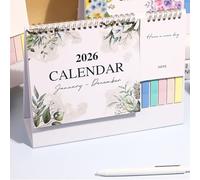 Jlobnyiun Calendario de Escritorio | Calendario Bloque de Escritorio de enero a diciembre de 2026,Planificador mensual de 12 meses con grandes bloques cuadriculados para lista de tareas, para casa