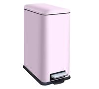 JM ·YIPENG Papelera de cocina - 30 l - Fina - Con pedal - Con tapa - De acero inoxidable - Con cubo interior - Rectangular - Para cocina, baño, dormitorio, oficina - Rosa