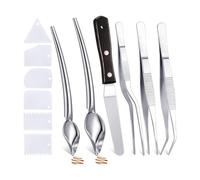 Jnchdghwa 12 Herramientas de Chef para Emplatar, Cucharas para Lloviznar, Pinzas de Cocina, Cucharas de Dibujo de Acero Inoxidable para Uso