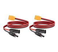 Jnchdghwa 2X Cable Adaptador Hembra XT90 con Conector de Panel Solar de 10 AWG y 1 M para Estación de Energía Portátil, Batería RC, Dron, Autocaravana, Juguete, Etc.
