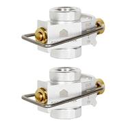 Jnchdghwa 2X Camping Ahorrador de Gas Plus Convertidor de Gas Recarga de Cambio Adaptador de Conversión de Tanque Plano Válvula Adaptadora de Gas para Acampar, Plateado